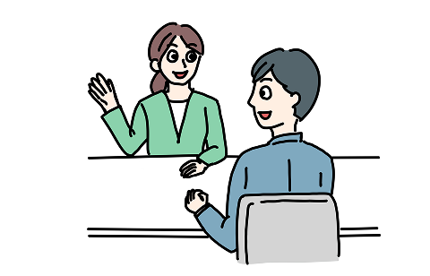 対面でヒアリングするイメージ